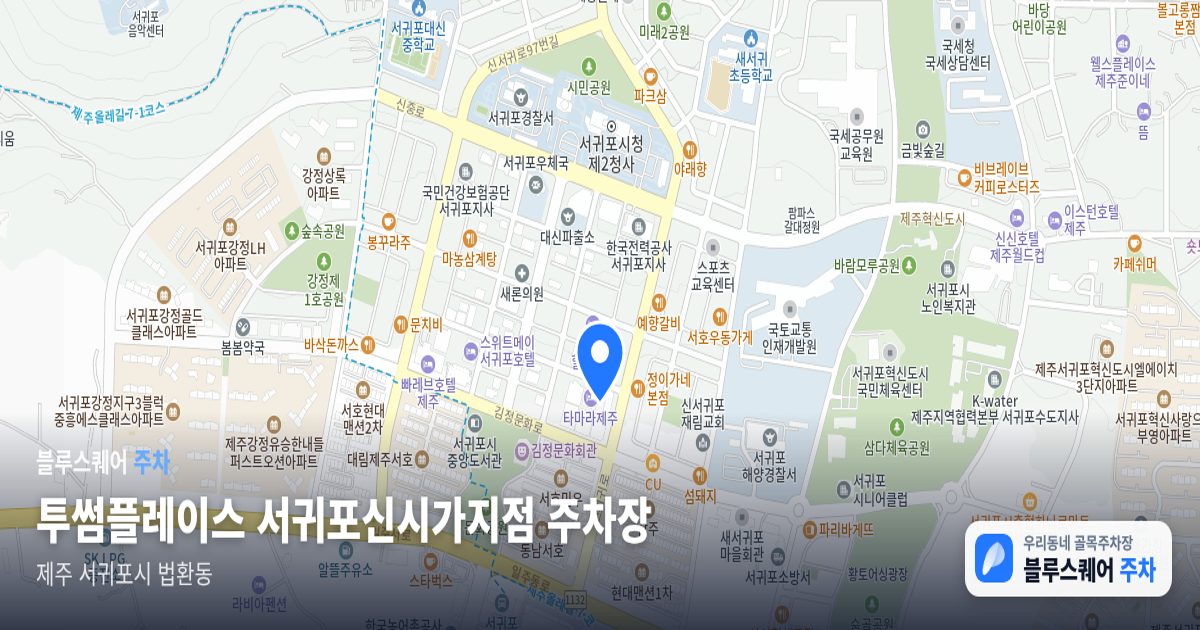 투썸플레이스 서귀포신시가지점 주차장 위치 지도