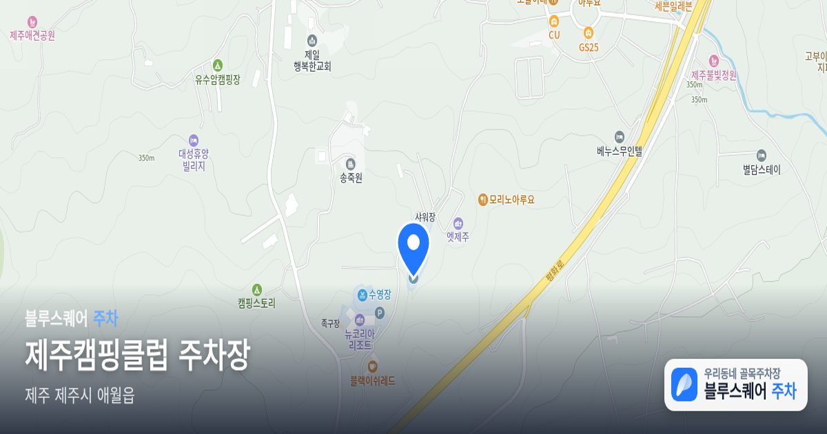 제주캠핑클럽 주차장 위치 지도