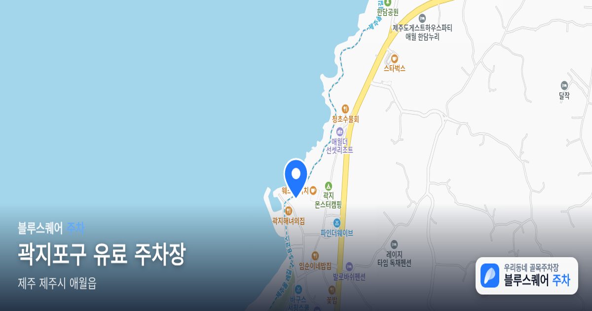 곽지포구 유료 주차장 위치 지도