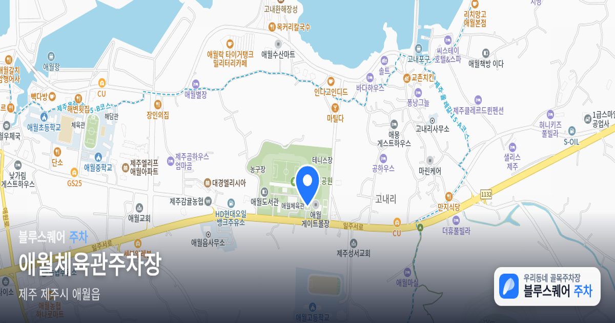 애월체육관주차장 위치 지도