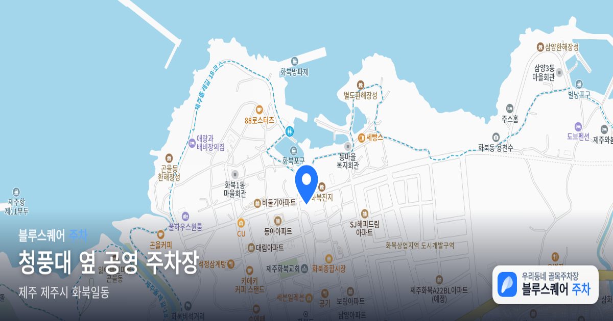 청풍대 옆 공영 주차장 위치 지도