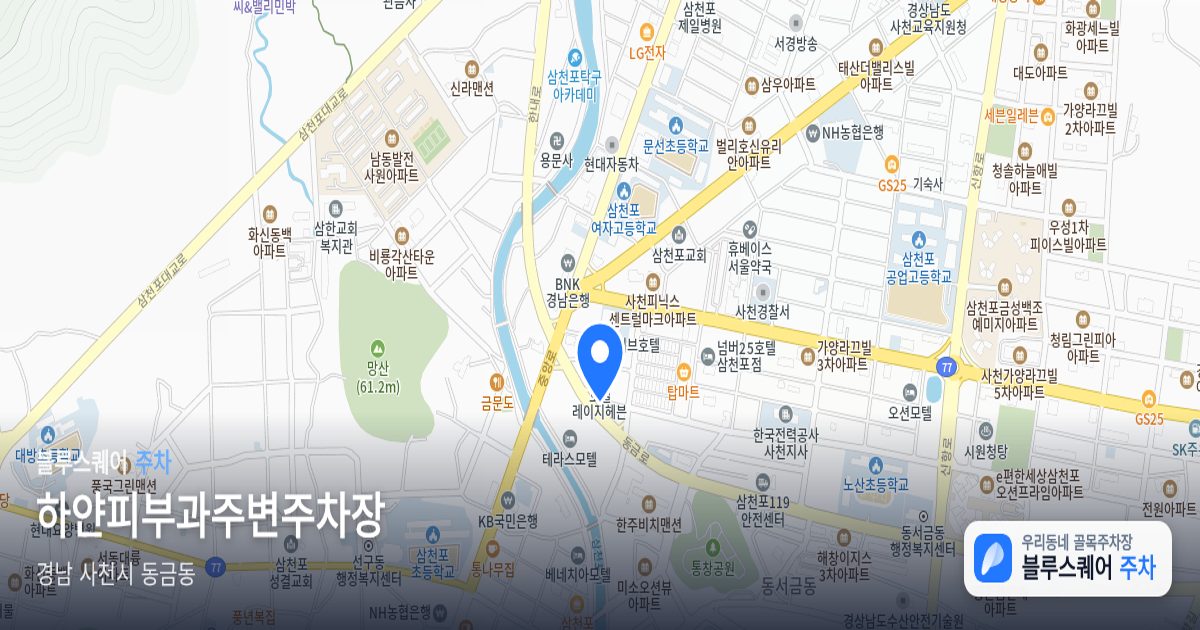 하얀피부과주변주차장 위치 지도