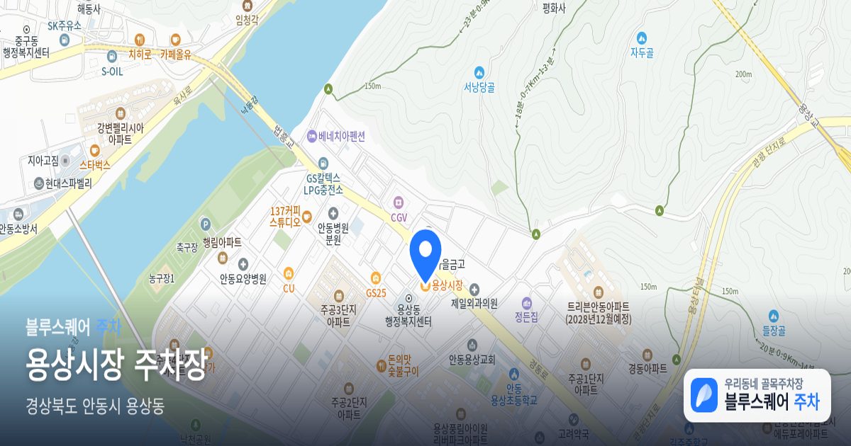 용상시장 주차장 위치 지도