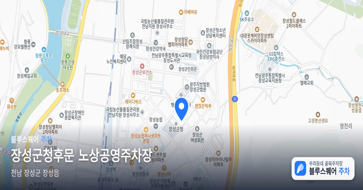 장성군청후문 노상공영주차장 위치 지도