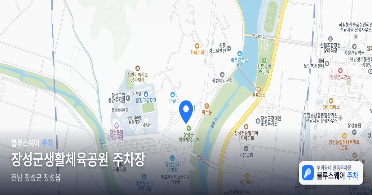 장성군생활체육공원 주차장 위치 지도
