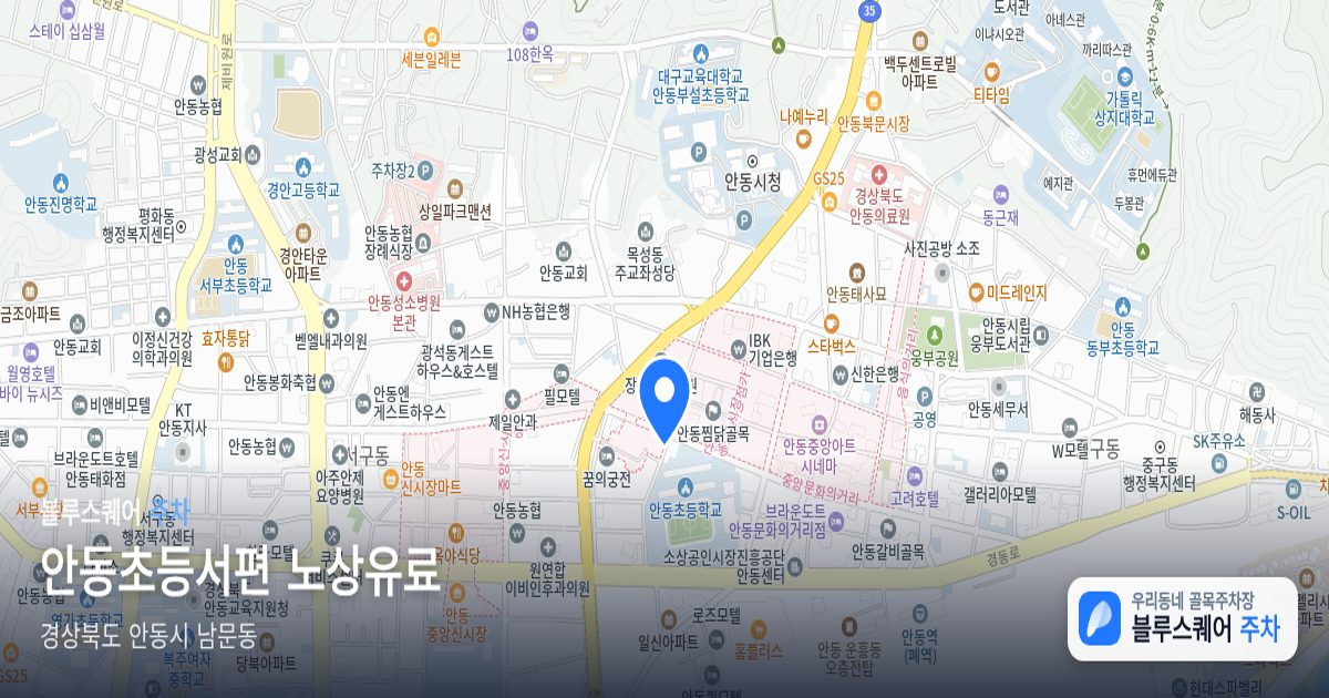 안동초등서편 노상유료 위치 지도
