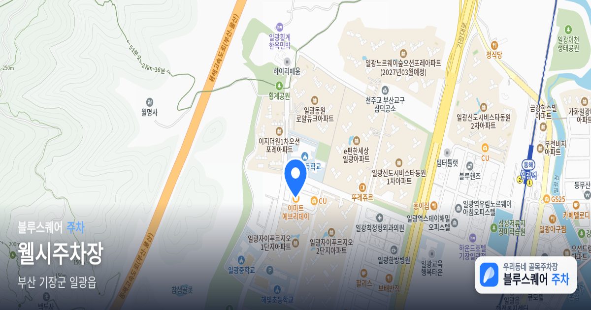 웰시주차장 위치 지도