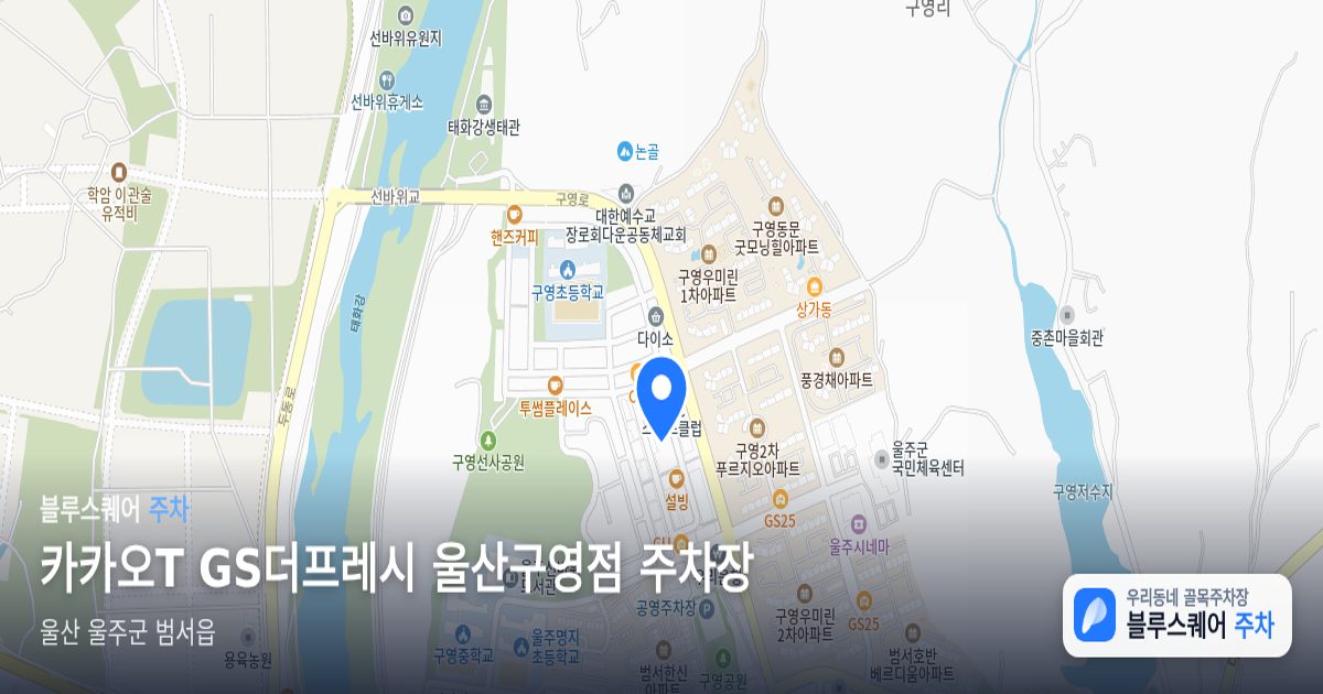 카카오T GS더프레시 울산구영점 주차장 위치 지도