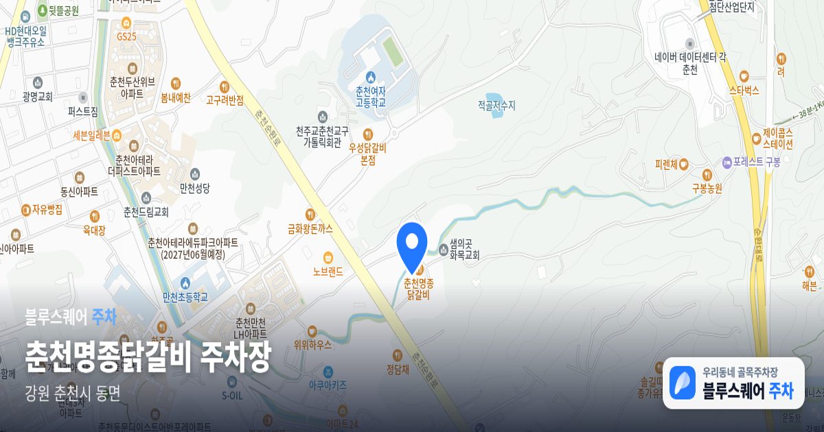 춘천명종닭갈비 주차장 위치 지도