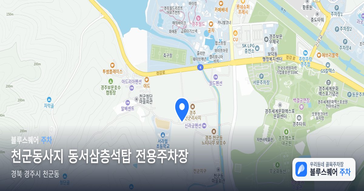 천군동사지 동서삼층석탑 전용주차장 위치 지도