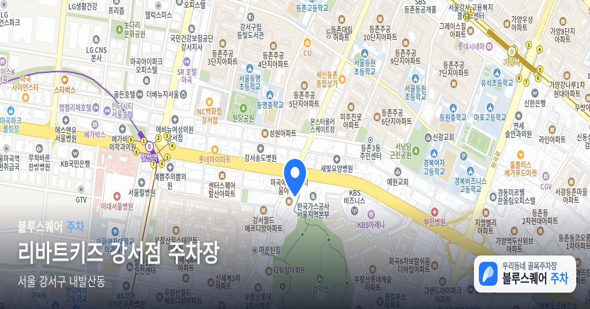 리바트키즈 강서점 주차장 위치 지도