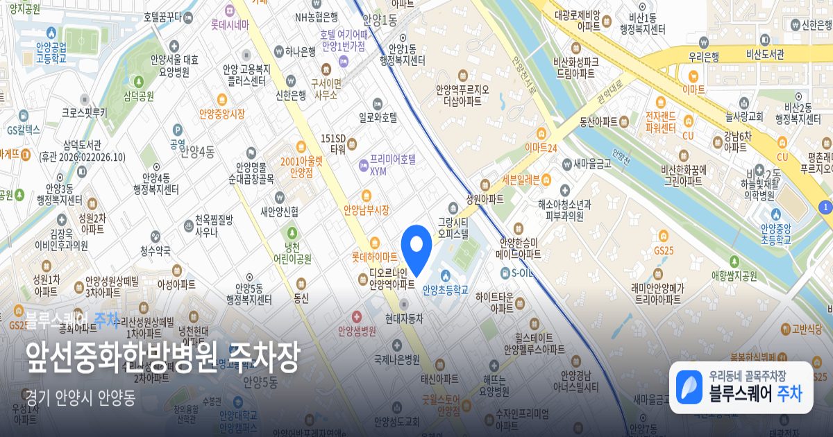 앞선중화한방병원 주차장 위치 지도