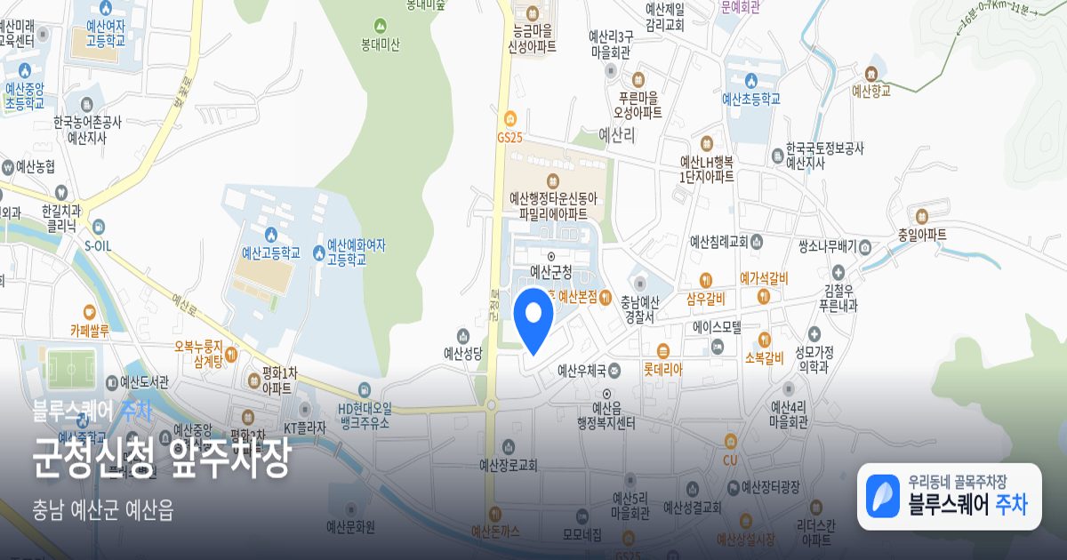 군청신청 앞주차장 위치 지도