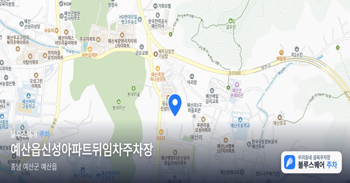 예산읍신성아파트뒤임차주차장 위치 지도