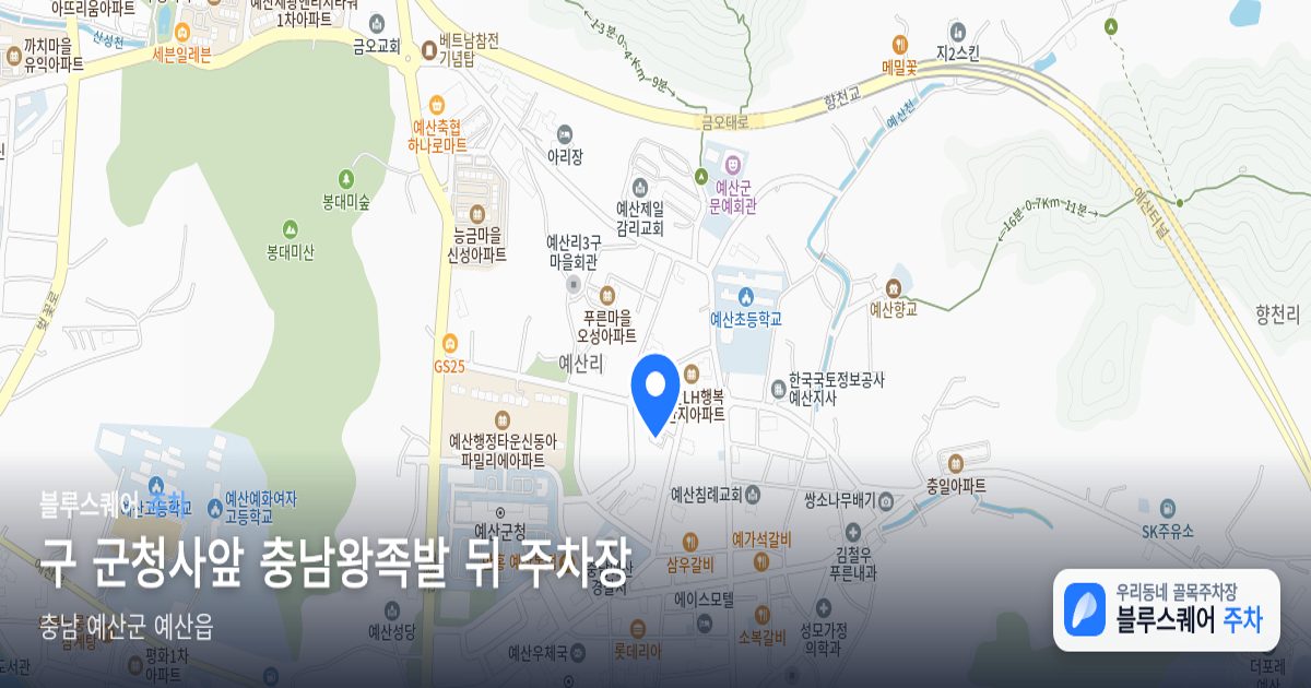 구 군청사앞 충남왕족발 뒤 주차장 위치 지도