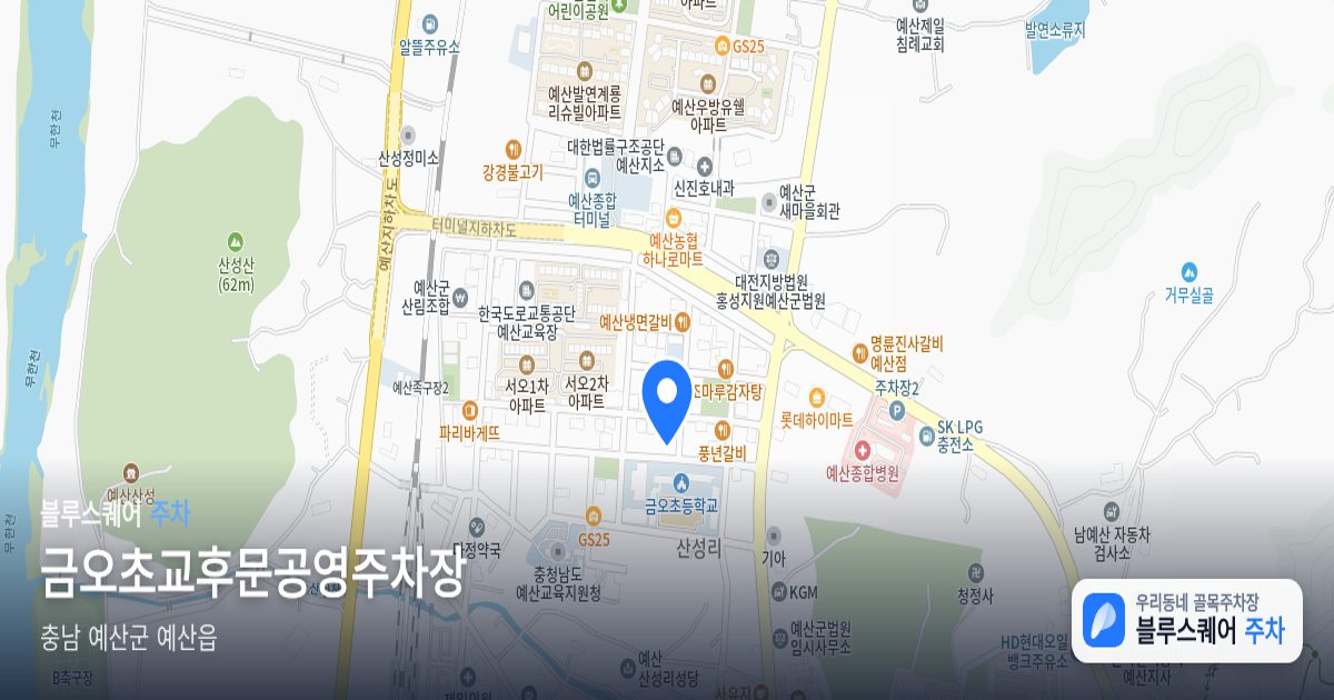 금오초교후문공영주차장 위치 지도