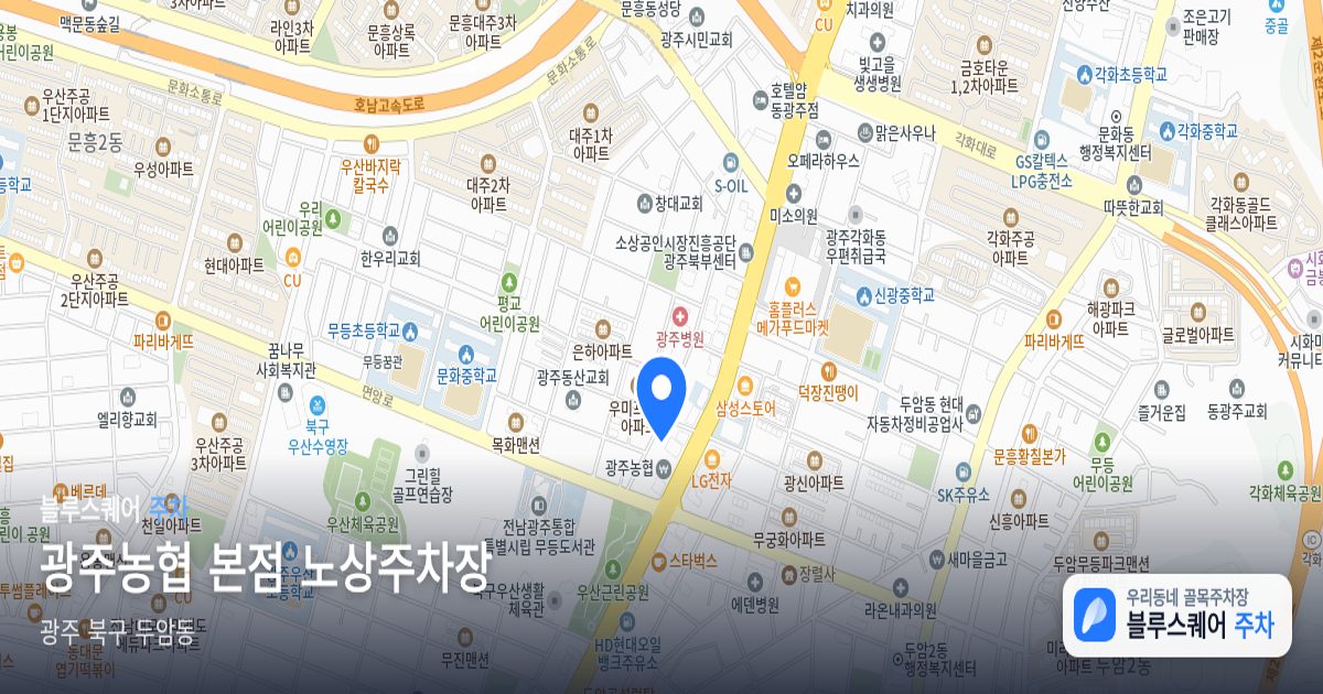 광주농협 본점 노상주차장 위치 지도