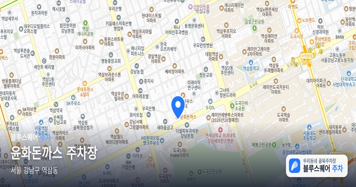 윤화돈까스 주차장 위치 지도