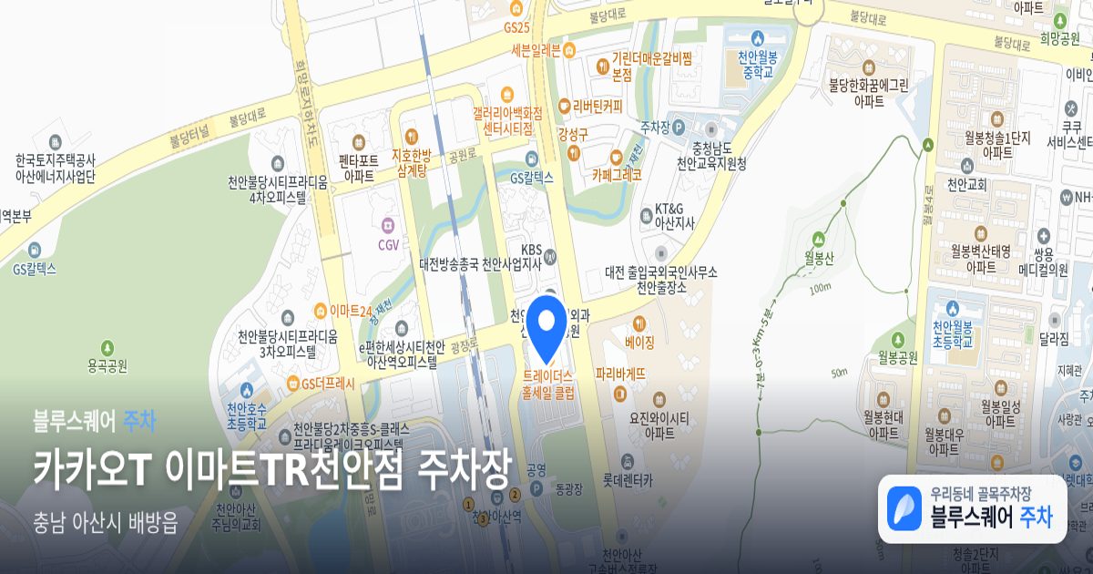 카카오T 이마트TR천안점 주차장 위치 지도