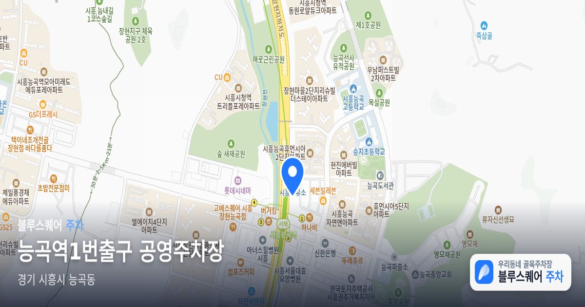 능곡역1번출구 공영주차장 위치 지도