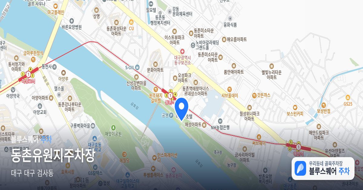동촌유원지주차장 위치 지도