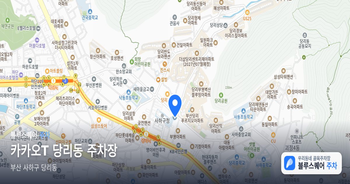 카카오T 당리동 주차장 위치 지도