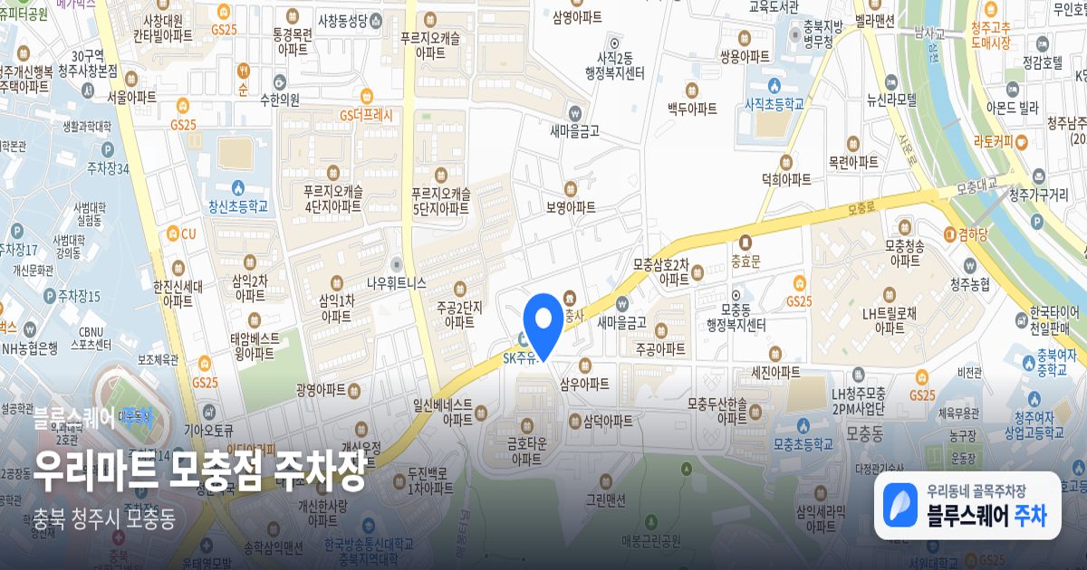 우리마트 모충점 주차장 위치 지도