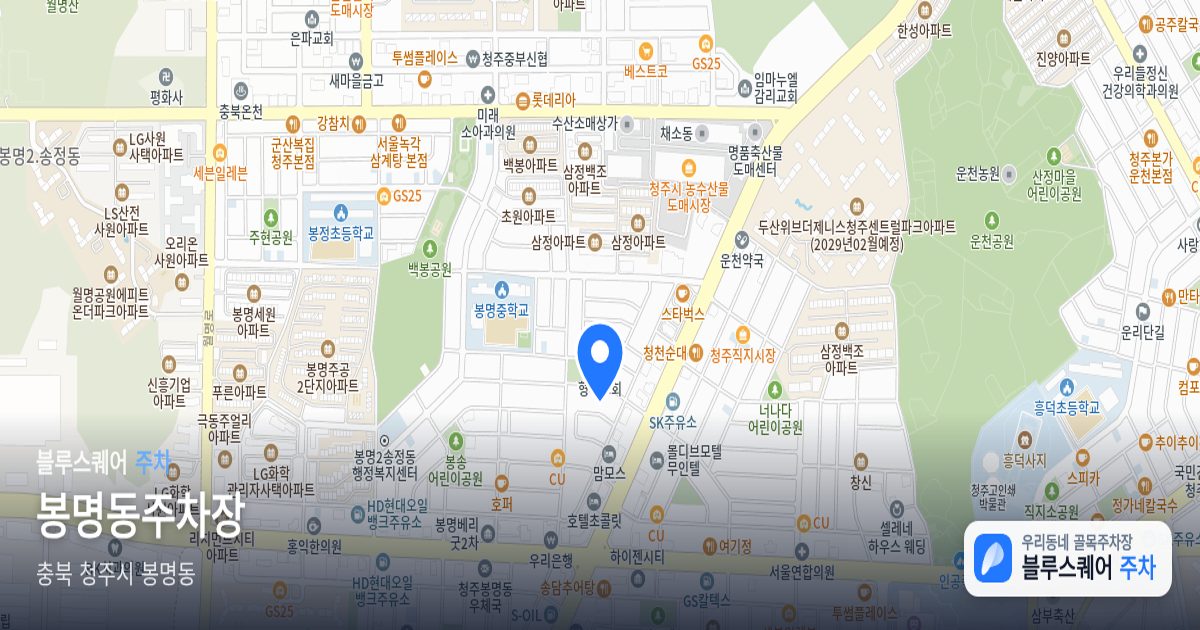 봉명동주차장 위치 지도
