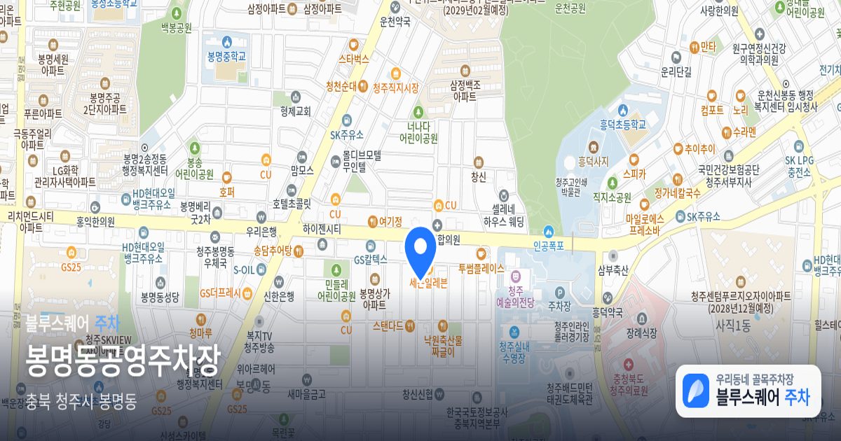 봉명동공영주차장 위치 지도