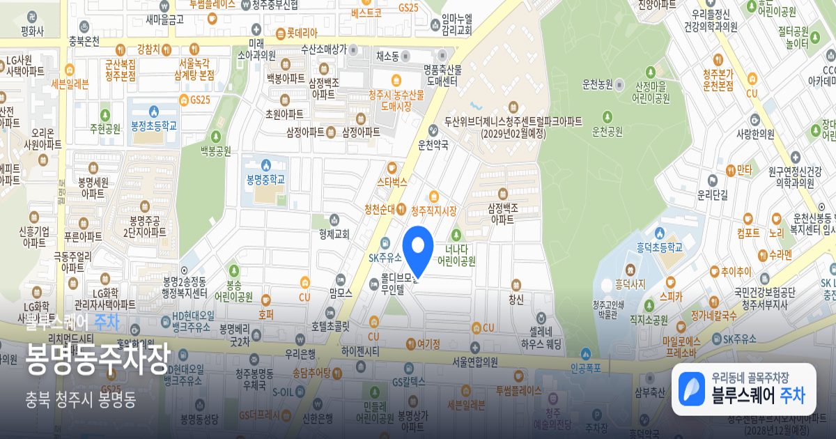 봉명동주차장 위치 지도