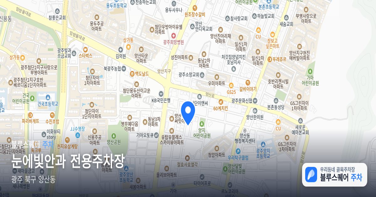 눈에빛안과 전용주차장 위치 지도
