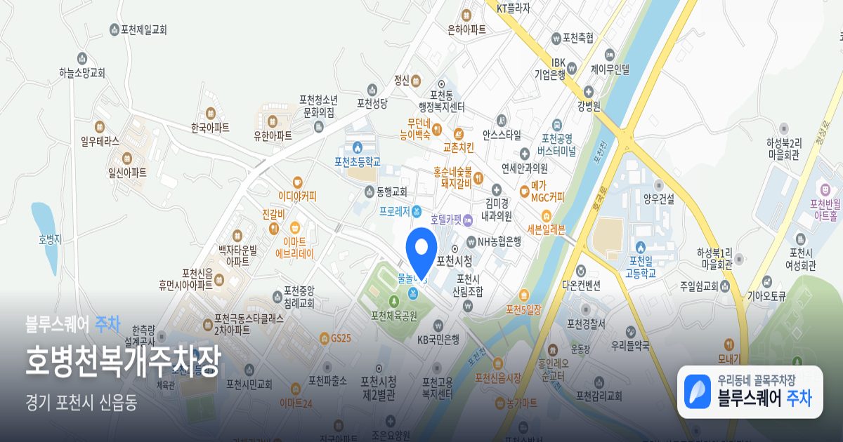 호병천복개주차장 위치 지도