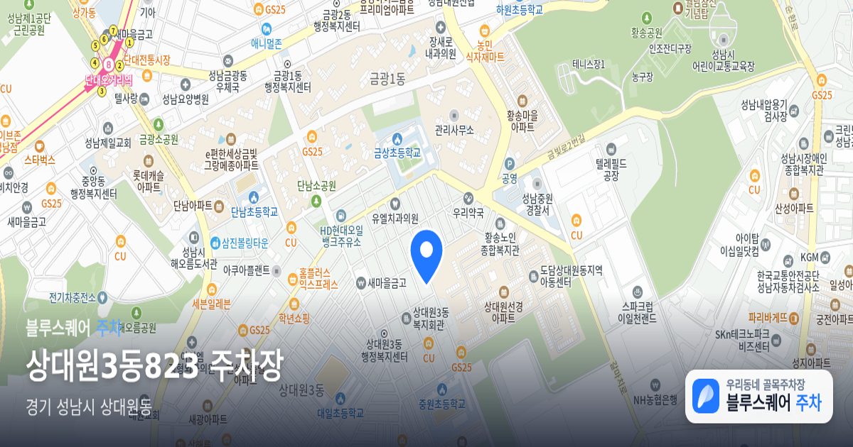 상대원3동823 주차장 위치 지도