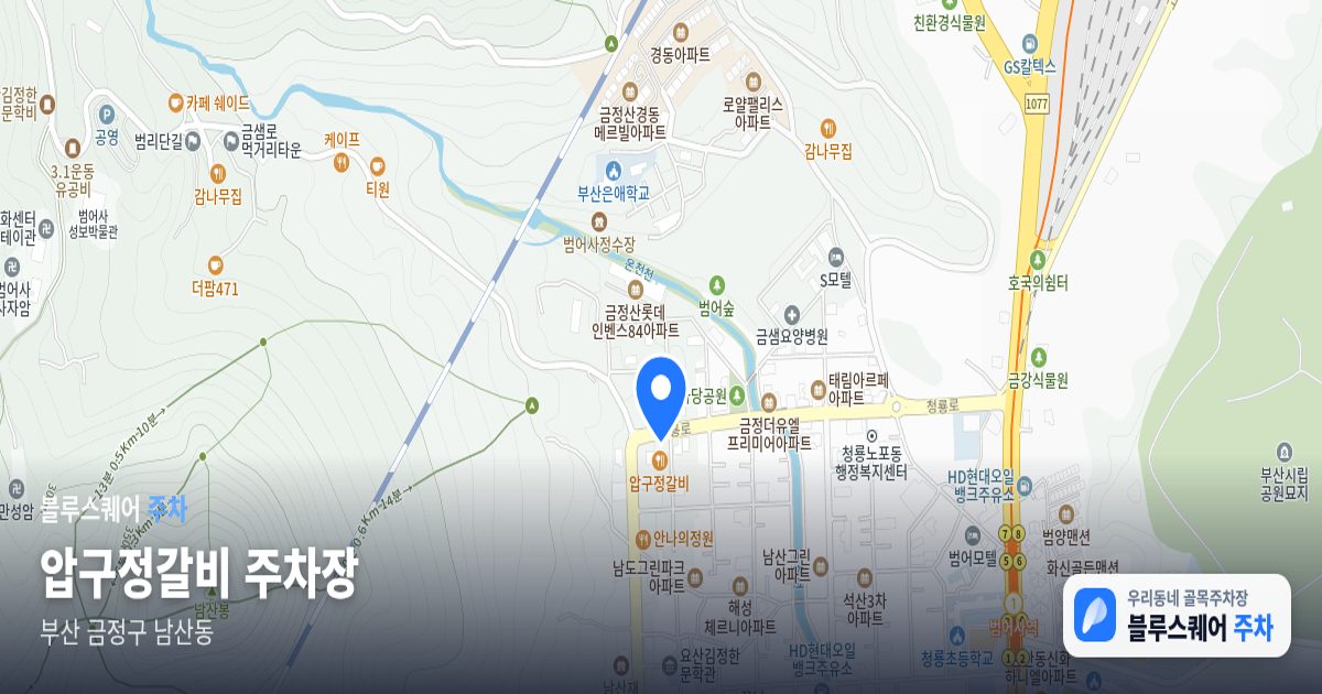 압구정갈비 주차장 위치 지도