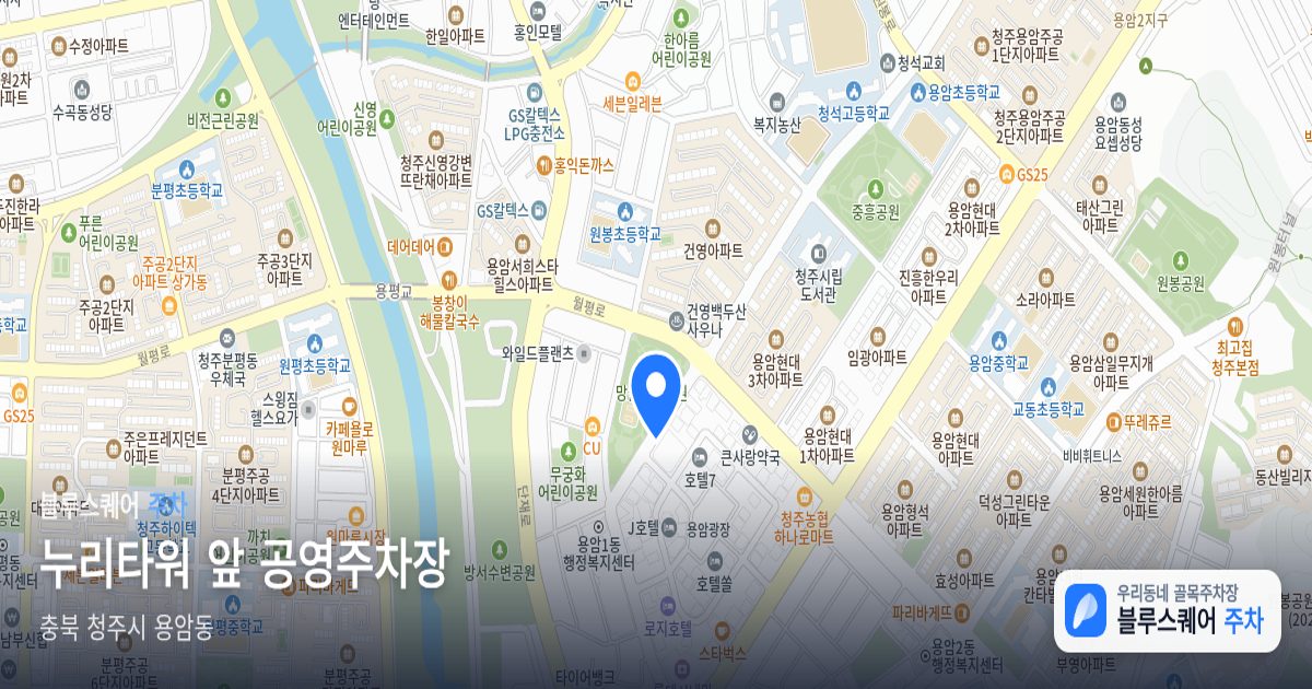 누리타워 앞 공영주차장 위치 지도