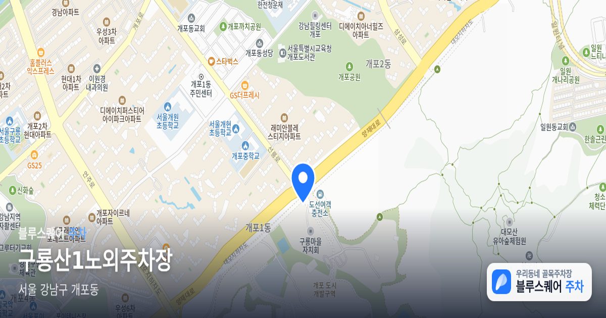 구룡산1노외주차장 위치 지도