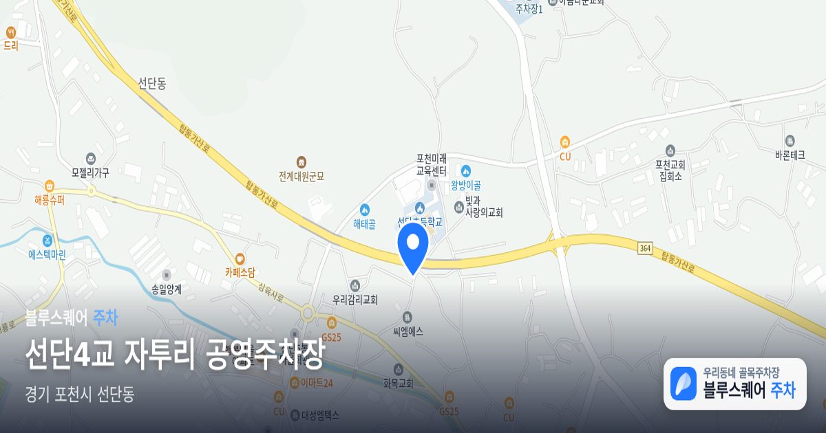 선단4교 자투리 공영주차장 위치 지도