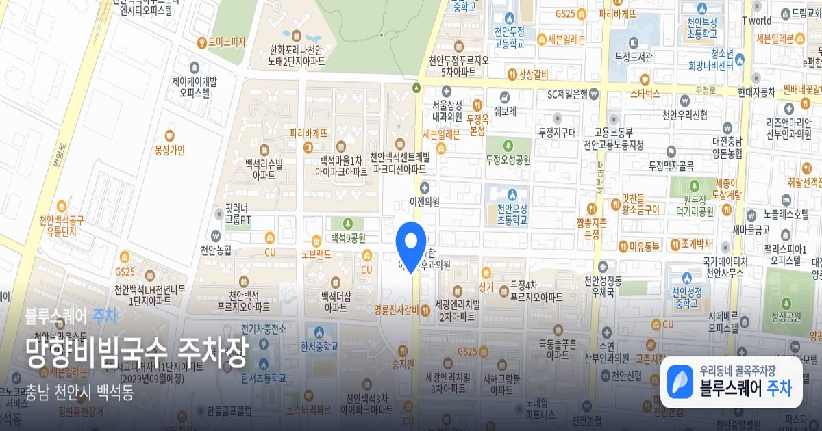 망향비빔국수 주차장 위치 지도