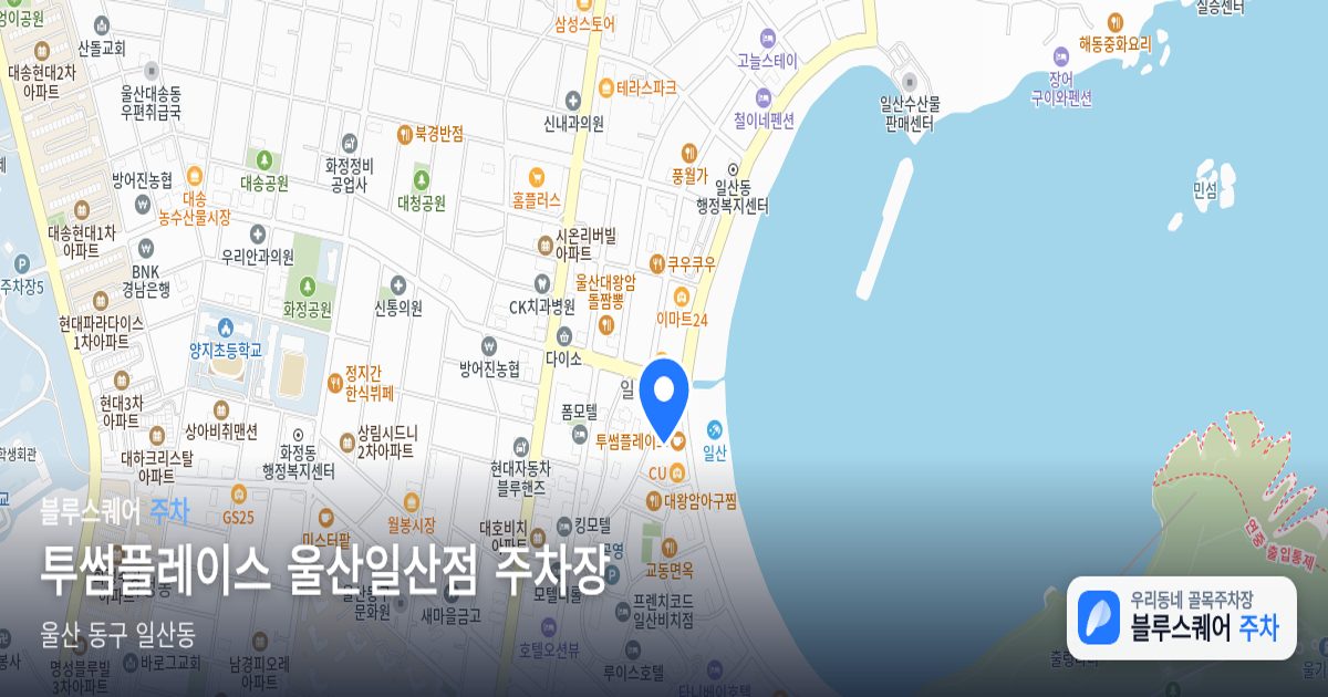 투썸플레이스 울산일산점 주차장 위치 지도