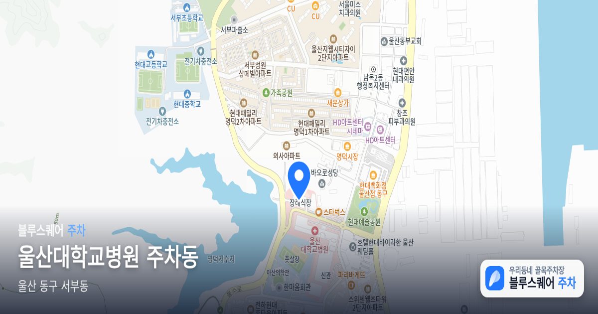 울산대학교병원 주차동 위치 지도
