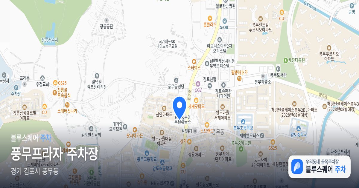 풍무프라자 주차장 위치 지도