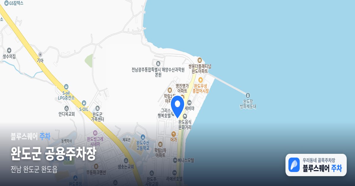 완도군 공용주차장 위치 지도