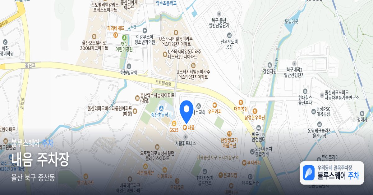 내음 주차장 위치 지도