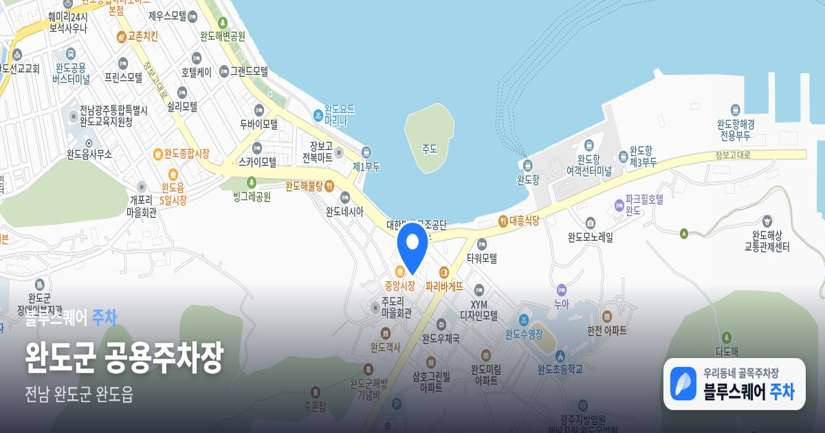 완도군 공용주차장 위치 지도