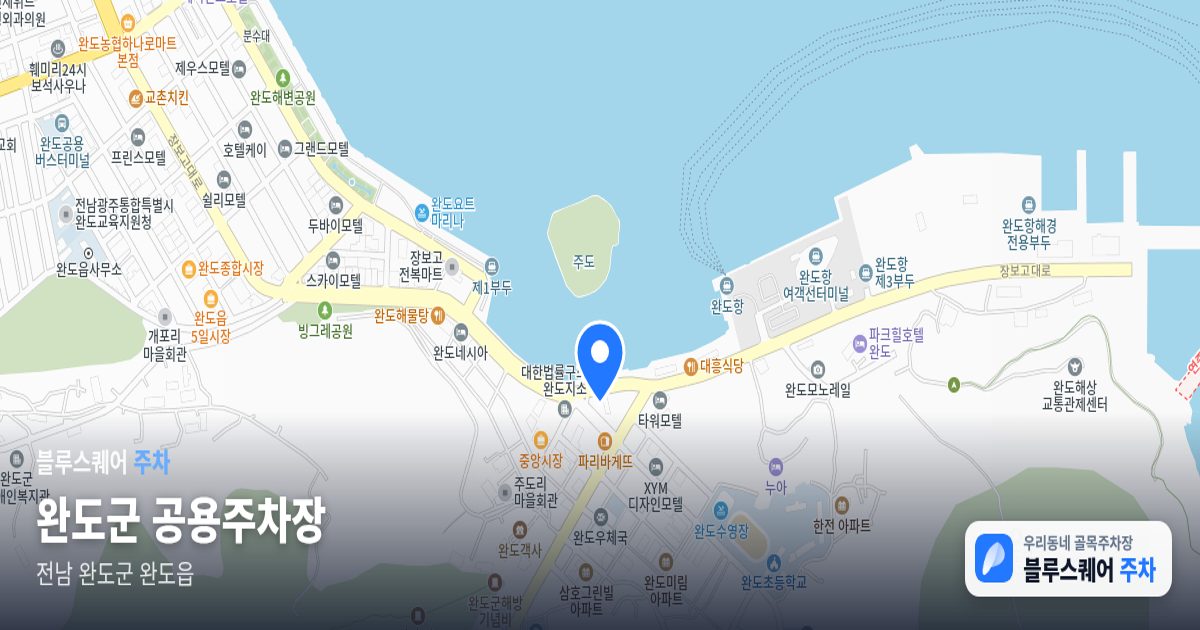 완도군 공용주차장 위치 지도