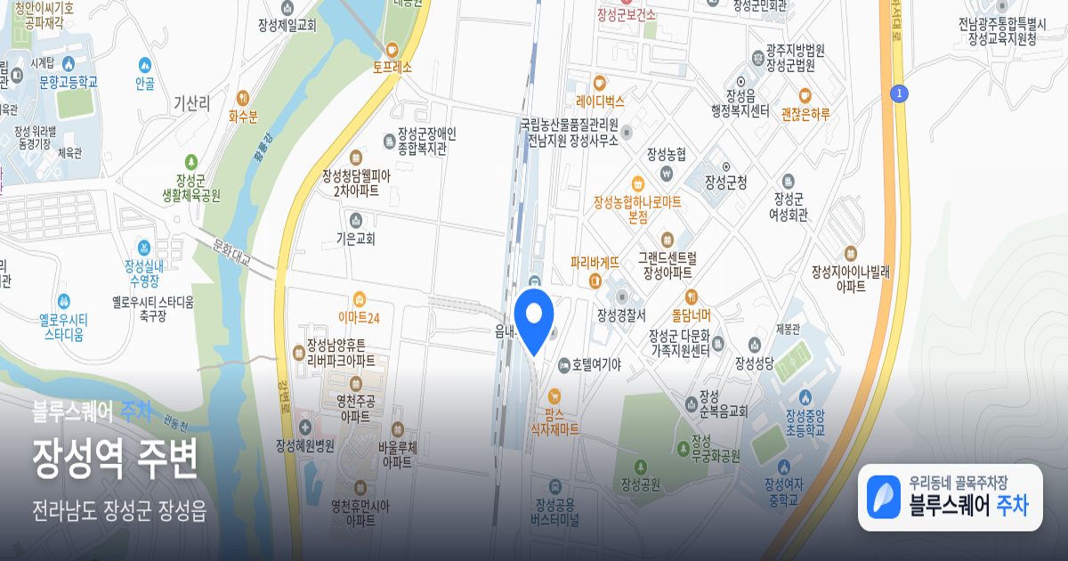 장성역 주변 위치 지도