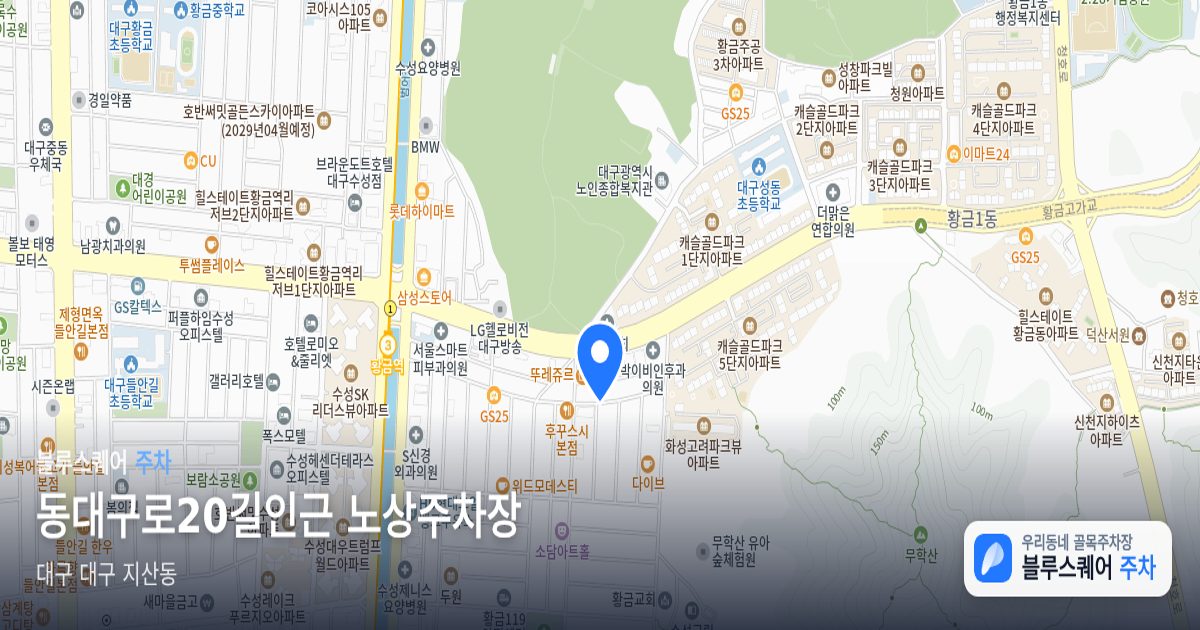 동대구로20길인근 노상주차장 위치 지도