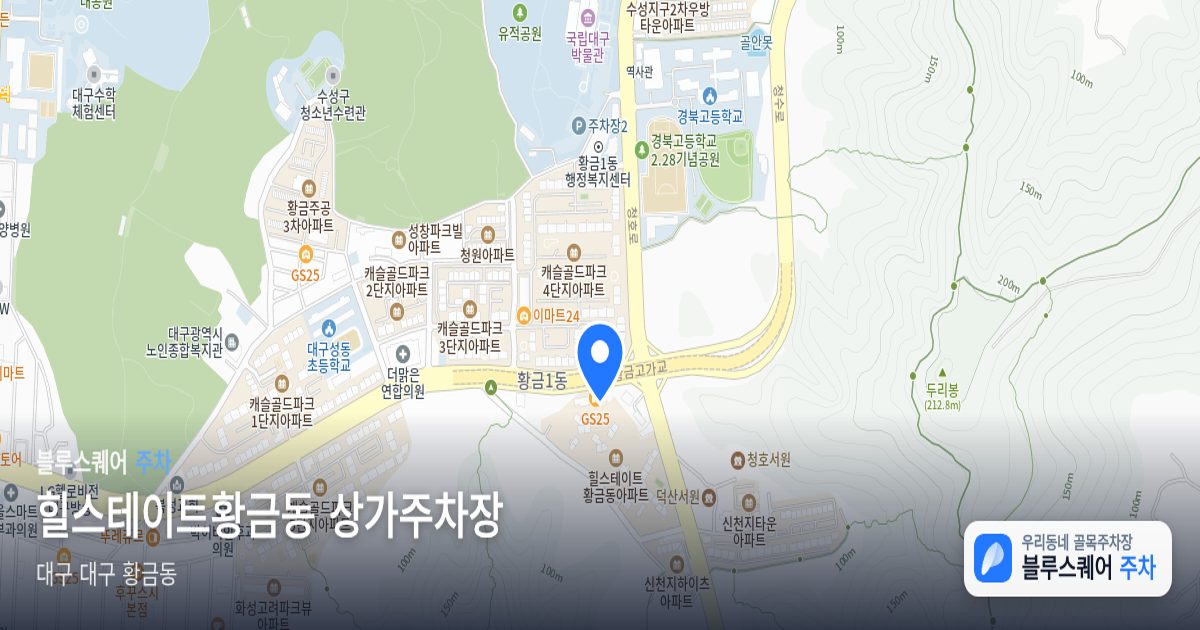 힐스테이트황금동 상가주차장 위치 지도