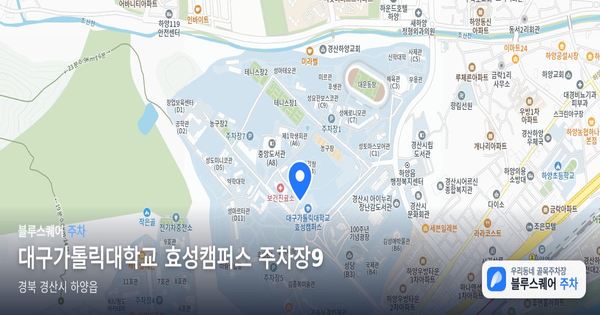 대구가톨릭대학교 효성캠퍼스 주차장9 위치 지도