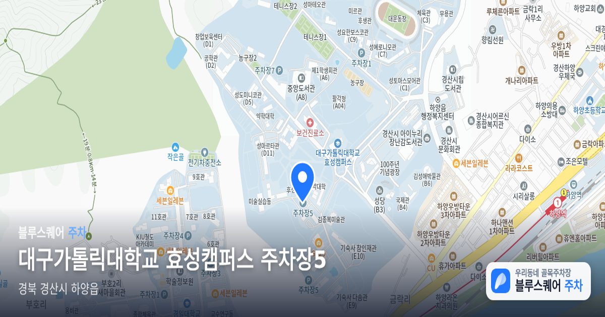 대구가톨릭대학교 효성캠퍼스 주차장5 위치 지도